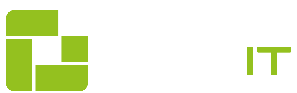 Logo de Green IT Solutions avec polices blanche et verte.
